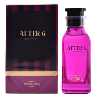 Pink 'After 6' perfume bottle and packaging on a white background