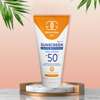 Glow & Glee SunScreen Mineral Brightening Broad Spectrum SPF 50+ 100Ml - AllurebeautypkGlow & Glee SunScreen Mineral Brightening Broad Spectrum SPF 50+ 100Ml