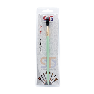 Makeup brush with packaging on a white background