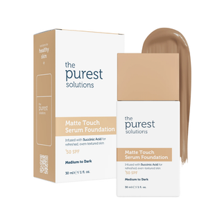 Purest Solutions Matte Touch Serum Foundation packaging on a white background