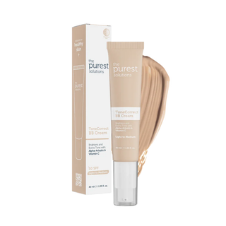 Tube of 'the purest solutions' ToneCorrect BB Cream with packaging on a white background