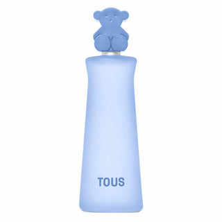 Blue bottle with a bear-shaped cap on a white background