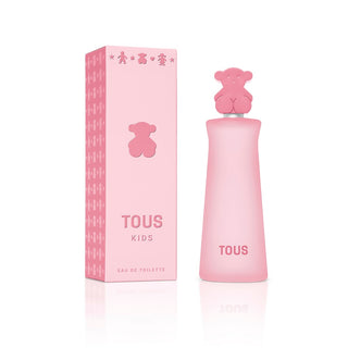 Pink TOUS children's perfume bottle and packaging on a white background