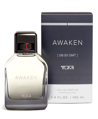 TUMI Awaken Eau de Parfum bottle and packaging on a white background