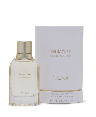 TUMI perfume bottle and packaging on a white background