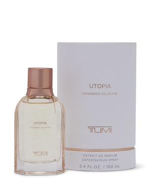 TUMI Utopia perfume bottle and packaging on a white background