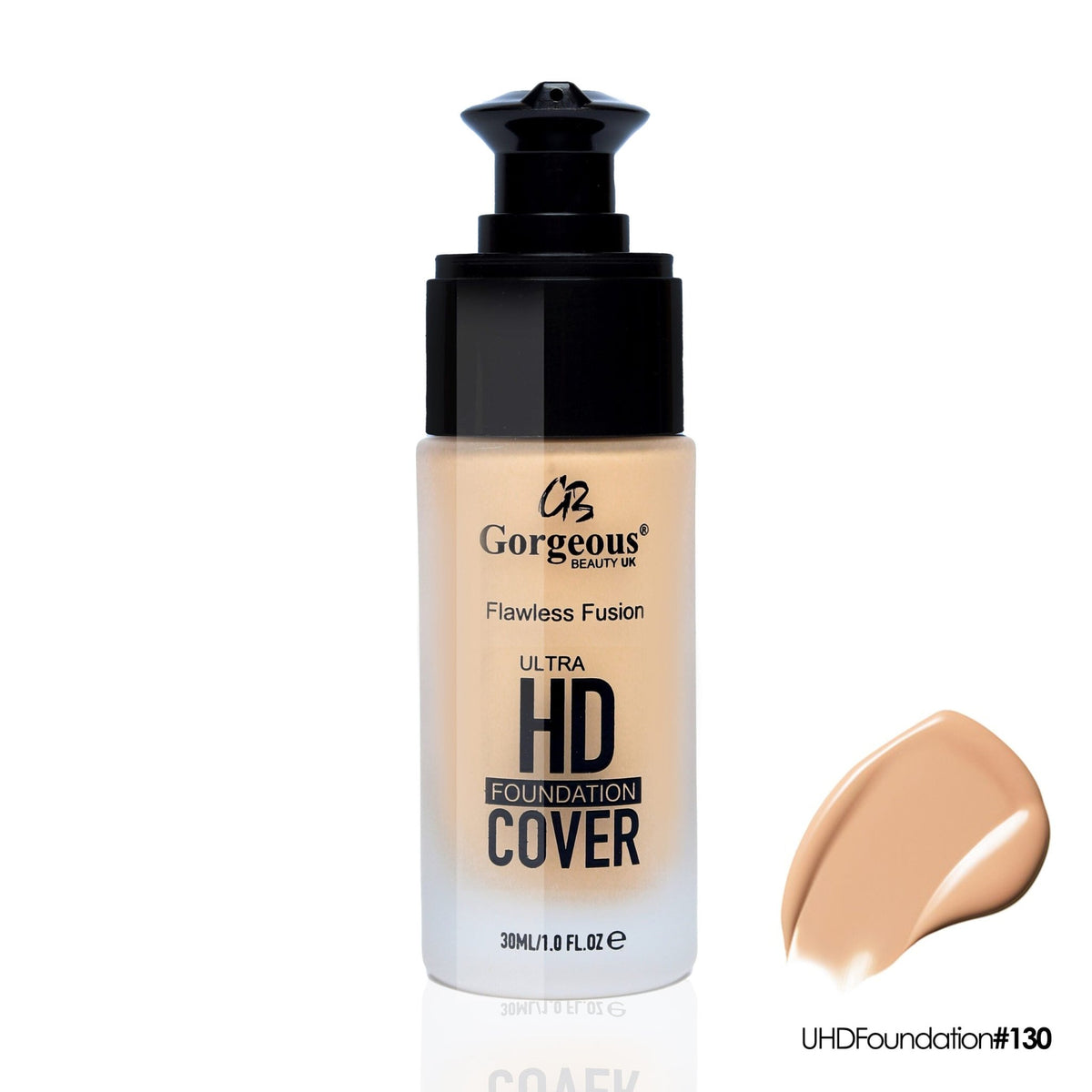 Gorgeous Beauty Flawless Fusion Hd Ultra Foundation Cover-130 Nude Almond 30Ml - AllurebeautypkGorgeous Beauty Flawless Fusion Hd Ultra Foundation Cover-130 Nude Almond 30Ml