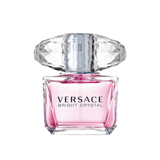 Versace Bright Crystal perfume bottle on a white background