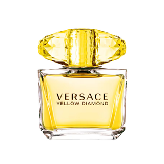 Versace Yellow Diamond perfume bottle on a white background