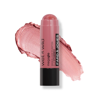 Wet n Wild makeup stick with pink blush on a white background