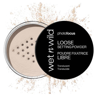 Wet n Wild Loose Setting Powder with black lid on a white background