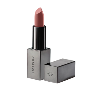Lipstick with black casing on a white background