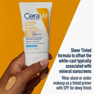 Cerave Hydrating Mineral Sunscreen SPF 30 Face Sheer Tint  50 ML