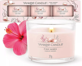 Yankee Candle Pack Of 3x37G - Pink Sand - AllurebeautypkYankee Candle Pack Of 3x37G - Pink Sand