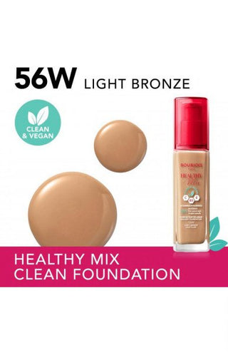 Bourjois Healthy Mix Clean Foundation - 56W Light Bronze 30Ml - AllurebeautypkBourjois Healthy Mix Clean Foundation - 56W Light Bronze 30Ml