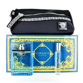 Versace Eau Fraiche Men Set EDT 100Ml+EDT 10Ml+Black Trousse - AllurebeautypkVersace Eau Fraiche Men Set EDT 100Ml+EDT 10Ml+Black Trousse