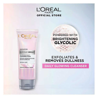 Loreal Glycolic Bright Glowing Daily Cleanser Foam 100Ml - AllurebeautypkLoreal Glycolic Bright Glowing Daily Cleanser Foam 100Ml