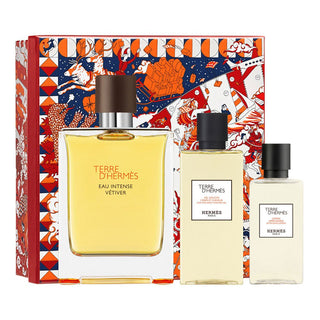 Hermes Terre D'Hermes Eau Intense Vetiver Men Set EDP 100Ml+ASB 40Ml+B Lotion 80Ml - AllurebeautypkHermes Terre D'Hermes Eau Intense Vetiver Men Set EDP 100Ml+ASB 40Ml+B Lotion 80Ml