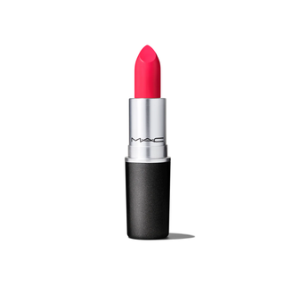 MAC lipstick with pink shade on a white background