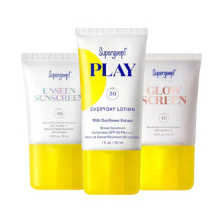 Supergoop SPF Bestsellers Starter Kit Play Lotion 30Ml+Unseen Primer 15Ml+Glow Screen Primer 15Ml - AllurebeautypkSupergoop SPF Bestsellers Starter Kit Play Lotion 30Ml+Unseen Primer 15Ml+Glow Screen Primer 15Ml