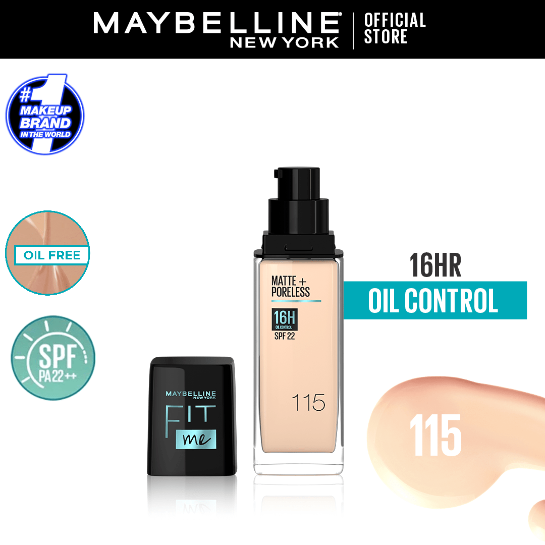 Maybelline Fit Me Matte+Poreless Foundation For Normal to Oily Skin -115 30Ml - AllurebeautypkMaybelline Fit Me Matte+Poreless Foundation For Normal to Oily Skin -115 30Ml