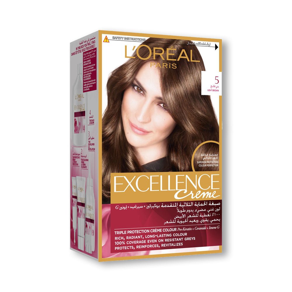 Loreal Professional Excellence Cream 5.0 Light Brown - AllurebeautypkLoreal Professional Excellence Cream 5.0 Light Brown