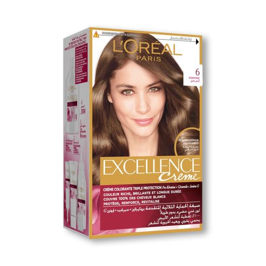 Loreal Professional Triple Protection Excellence Cream Hair Color 6 Dark Blonde - AllurebeautypkLoreal Professional Triple Protection Excellence Cream Hair Color 6 Dark Blonde