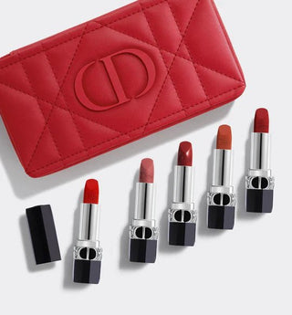 Christian Dior Rouge A Levres Lipstick Set 999 Velvet+772 Matte+760 Velvet+840 Velvet+869 Satin+Bag - AllurebeautypkChristian Dior Rouge A Levres Lipstick Set 999 Velvet+772 Matte+760 Velvet+840 Velvet+869 Satin+Bag