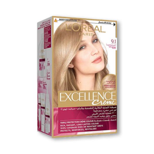 Loreal Professional Excellence Cream 9.1 Very Light Ash Blonde - AllurebeautypkLoreal Professional Excellence Cream 9.1 Very Light Ash Blonde