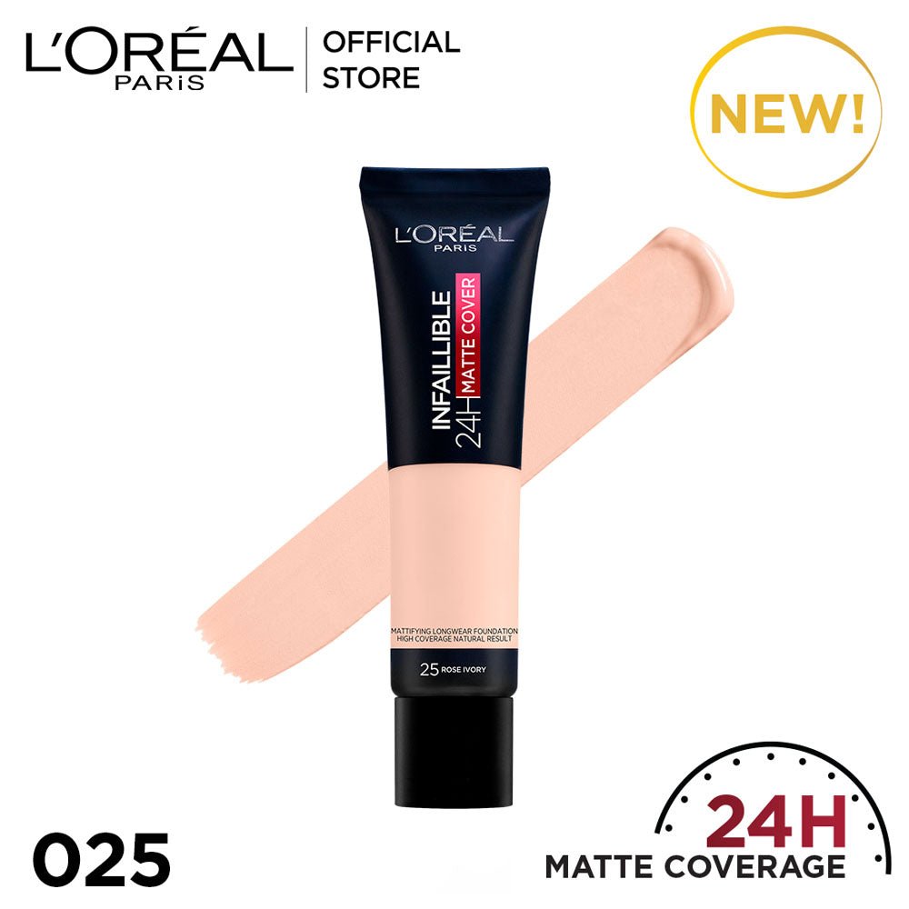 Loreal Inf. 24h Matte Cover Fdt 25 Rose Ivory - AllurebeautypkLoreal Inf. 24h Matte Cover Fdt 25 Rose Ivory