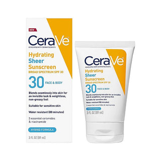 Cerave Hydrating Sheer Sunscreen Broad Spectrum SPF 30 89Ml - AllurebeautypkCerave Hydrating Sheer Sunscreen Broad Spectrum SPF 30 89Ml