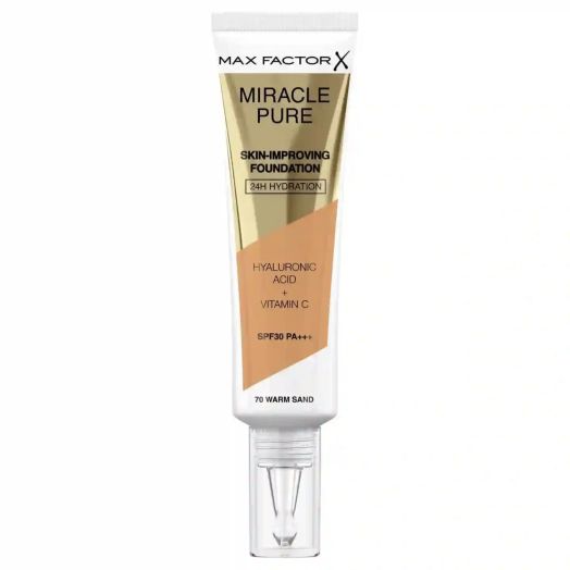 Max Factor Miracle Pure Skin Improving Foundation - 70 Warm Sand - AllurebeautypkMax Factor Miracle Pure Skin Improving Foundation - 70 Warm Sand