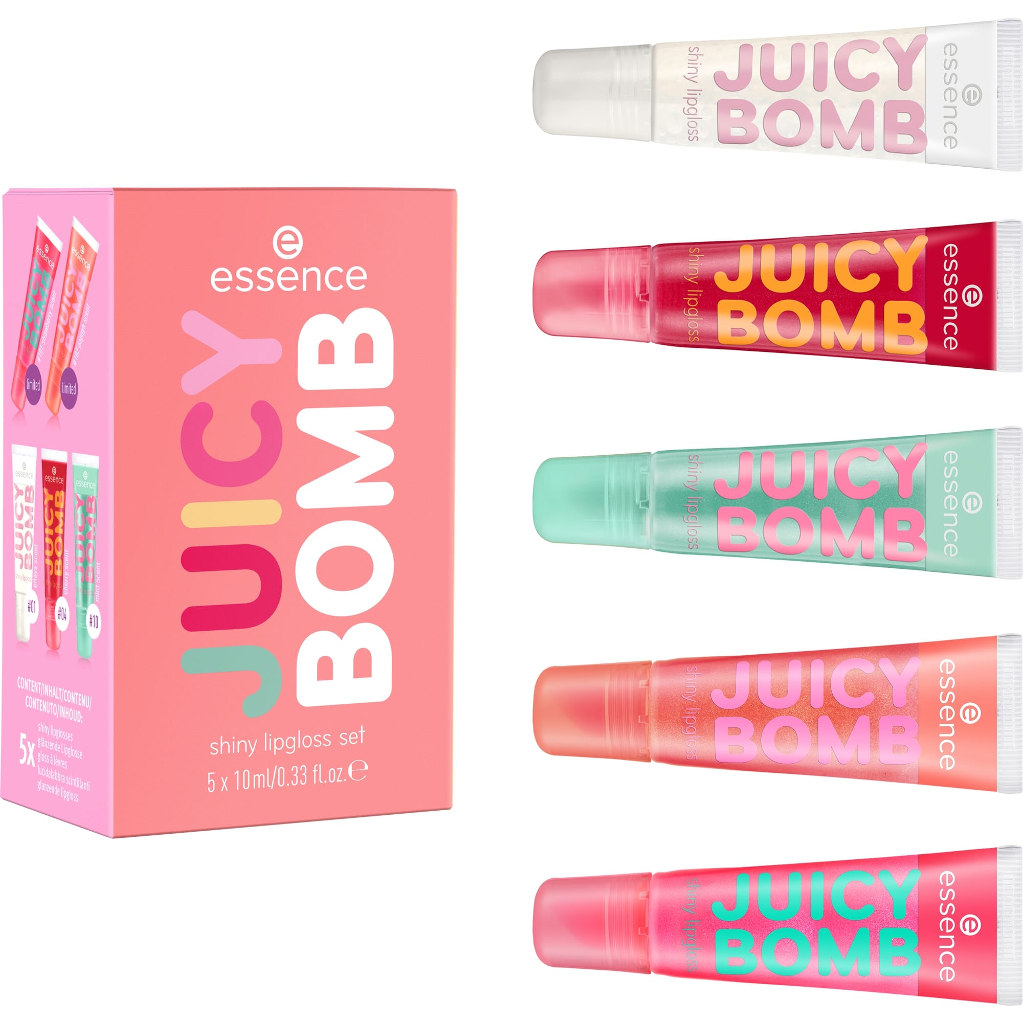 Essence Juicy Bomb Shiny Lipgloss set 01 Squeeze The Day
