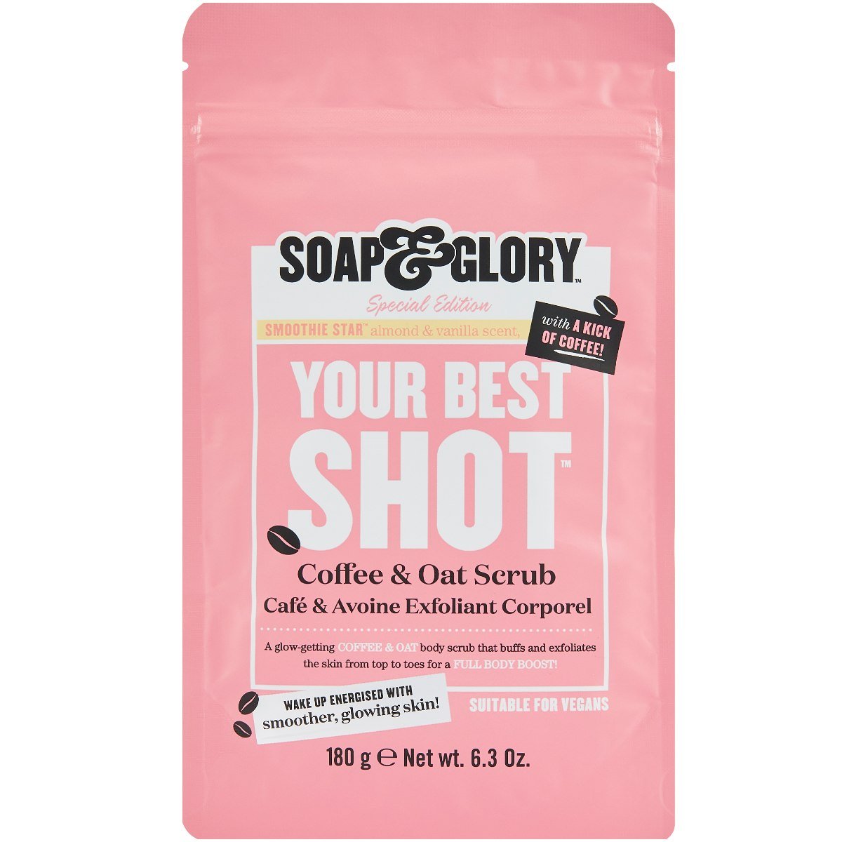 Soap & Glory Your Best Shot Coffee And Oat Scrub 180G - AllurebeautypkSoap & Glory Your Best Shot Coffee And Oat Scrub 180G