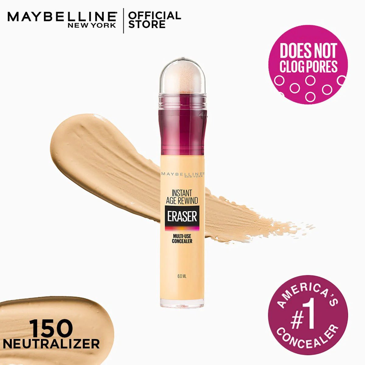 Maybelline Instant Age Rewind Eraser Concealer 150 Neutralizer ...