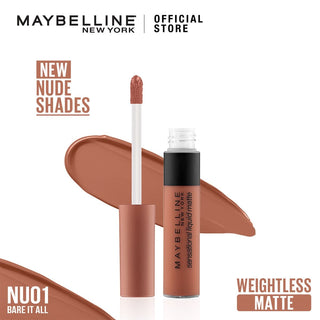 Maybelline New York Sensational Liquid Matte - NU01 Bare It All 7Ml - AllurebeautypkMaybelline New York Sensational Liquid Matte - NU01 Bare It All 7Ml