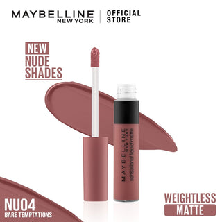 Maybelline Sensational Liquid Matte Lipstick - NU 04 - Bare Temptations - AllurebeautypkMaybelline Sensational Liquid Matte Lipstick - NU 04 - Bare Temptations