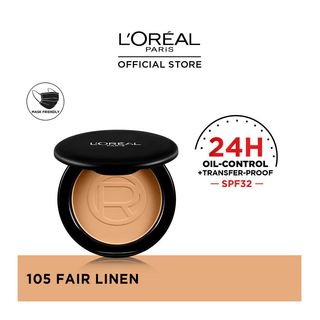 Loreal 24h Oil Killer High Coverage Powder -105 Fair Linen - AllurebeautypkLoreal 24h Oil Killer High Coverage Powder -105 Fair Linen