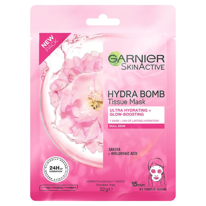 Garnier Skin Active Hydra Bomb Tissue Face Mask - Sakura - AllurebeautypkGarnier Skin Active Hydra Bomb Tissue Face Mask - Sakura