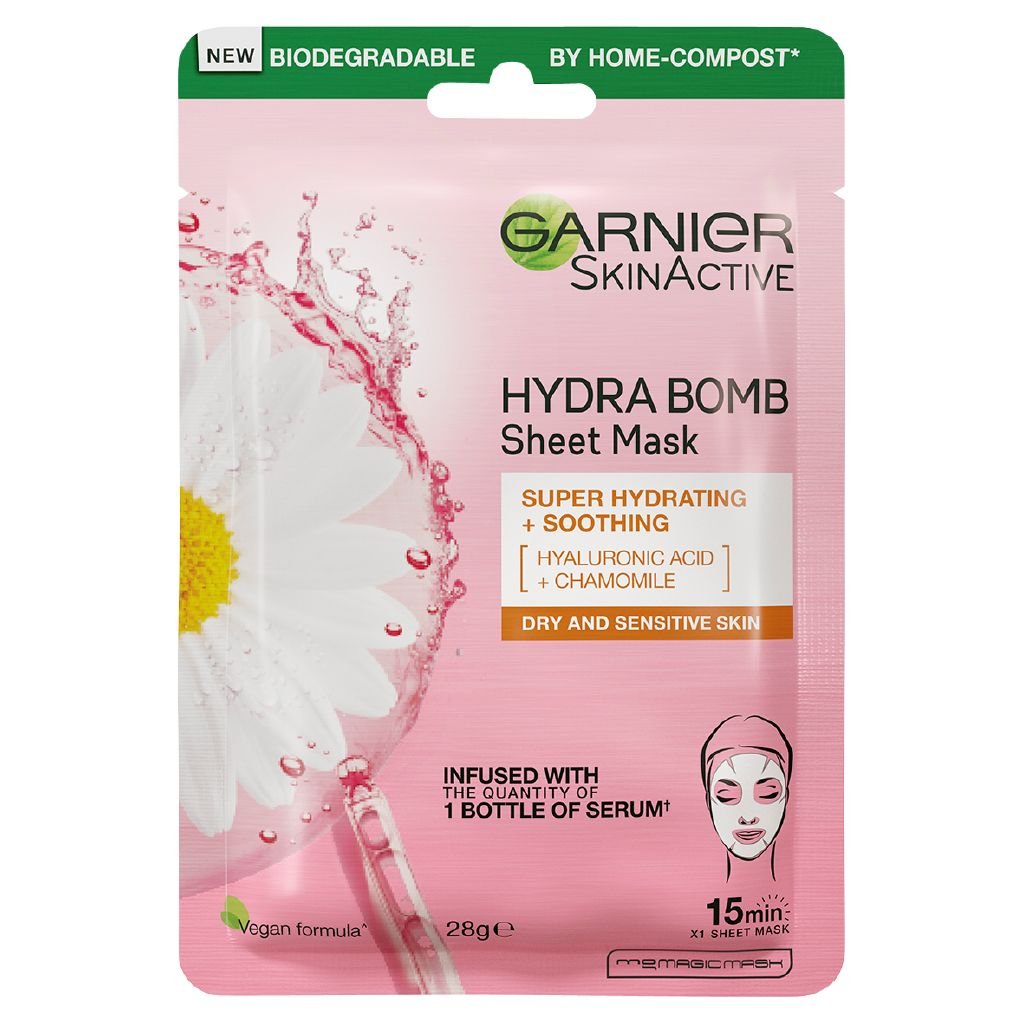 Garnier Hydra Bomb Sheet Mask Super Hydrating+Soothing 28g - AllurebeautypkGarnier Hydra Bomb Sheet Mask Super Hydrating+Soothing 28g