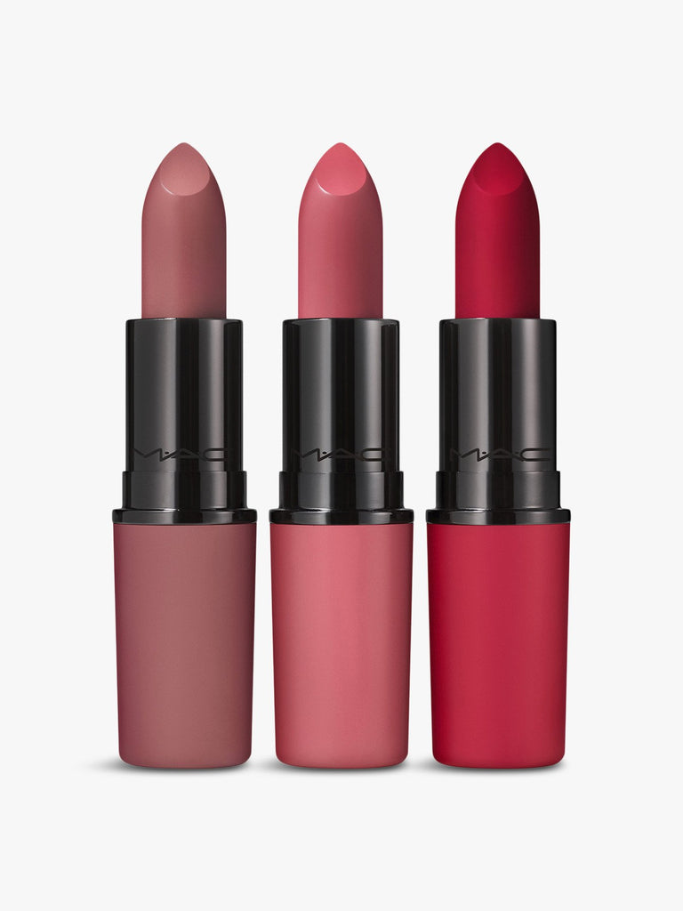 Mac 3Piece Lipstick Set Ruby woo Lipstick+Mehr Matte lipstick+Whirl Ma ...