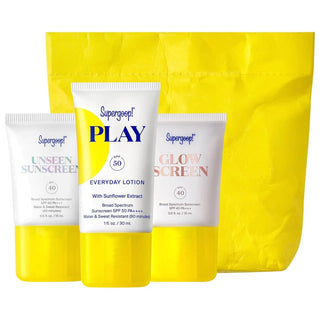 Supergoop SPF Bestsellers Starter Kit Play Lotion 30Ml+Unseen Primer 15Ml+Glow Screen Primer 15Ml - AllurebeautypkSupergoop SPF Bestsellers Starter Kit Play Lotion 30Ml+Unseen Primer 15Ml+Glow Screen Primer 15Ml