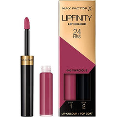 Max Factor Lipfinity Lip Colour Lipstick 2step Long Lasting 040 Vivacious 2.3 Ml + 1.9 G