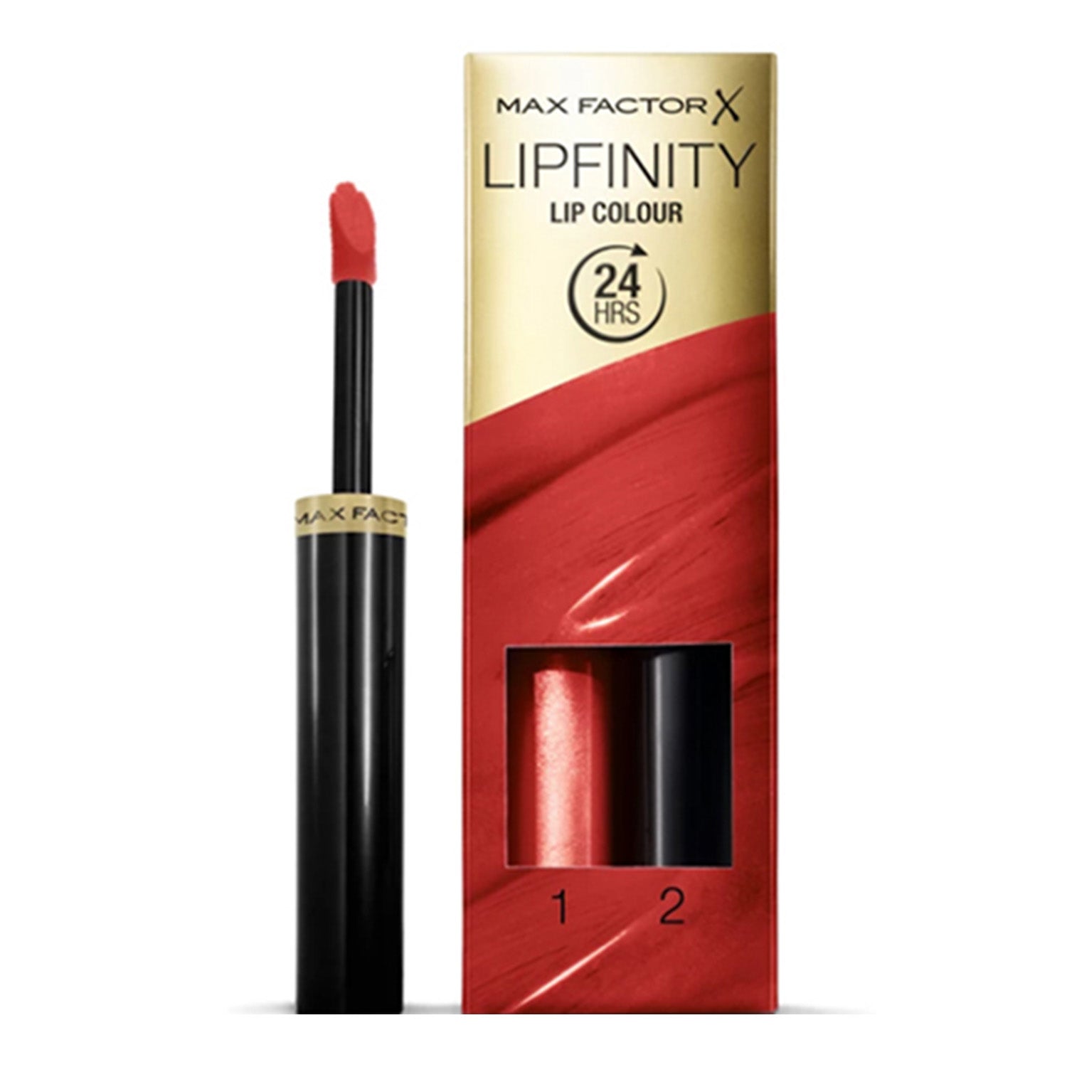 Max Factor Lipfinity Lip Colour 2step Long Lasting 120 Hot 2.3 Ml + 1.9 G