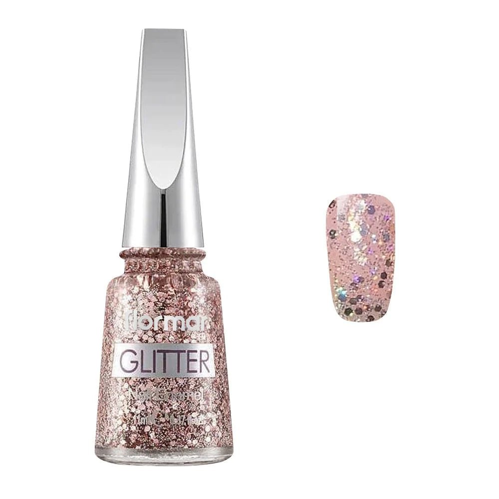 Flormar Glitter Nail Enamel Gl02 Pink Silver 11Ml - AllurebeautypkFlormar Glitter Nail Enamel Gl02 Pink Silver 11Ml