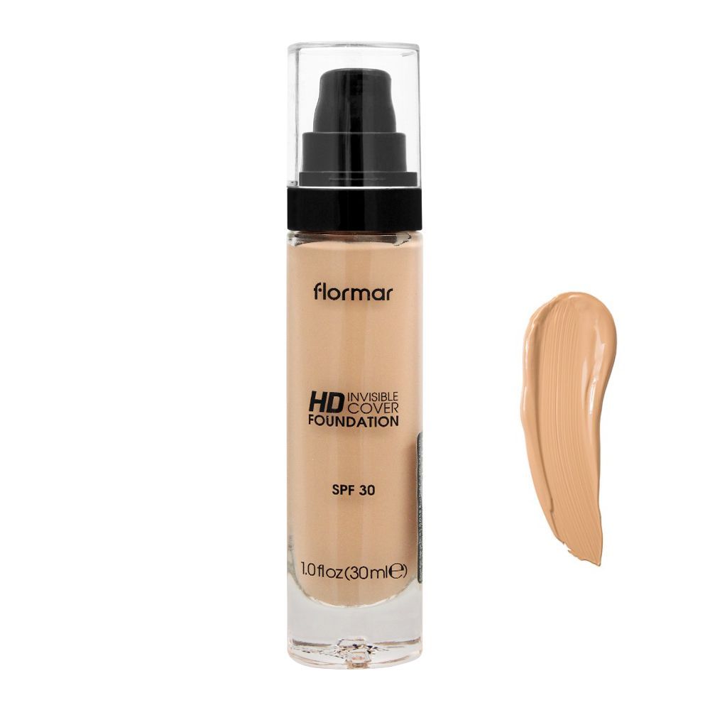 Flormar Invisible Cover Hd Foundation 80 Soft Beige 30Ml - AllurebeautypkFlormar Invisible Cover Hd Foundation 80 Soft Beige 30Ml
