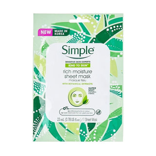 Simple Kind To Skin Rich Moisture Sheet Mask 23Ml - AllurebeautypkSimple Kind To Skin Rich Moisture Sheet Mask 23Ml