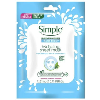 Simple- Hydrating Water Boost Sheet Mask 23Ml - AllurebeautypkSimple- Hydrating Water Boost Sheet Mask 23Ml