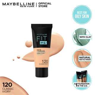 Maybelline Fit Me Foundation Matte and Poreless 120 Classic Ivory - AllurebeautypkMaybelline Fit Me Foundation Matte and Poreless 120 Classic Ivory