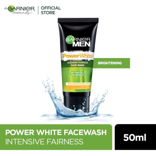 Garnier Men Power White Intensive Fairness Face Wash 50G - AllurebeautypkGarnier Men Power White Intensive Fairness Face Wash 50G
